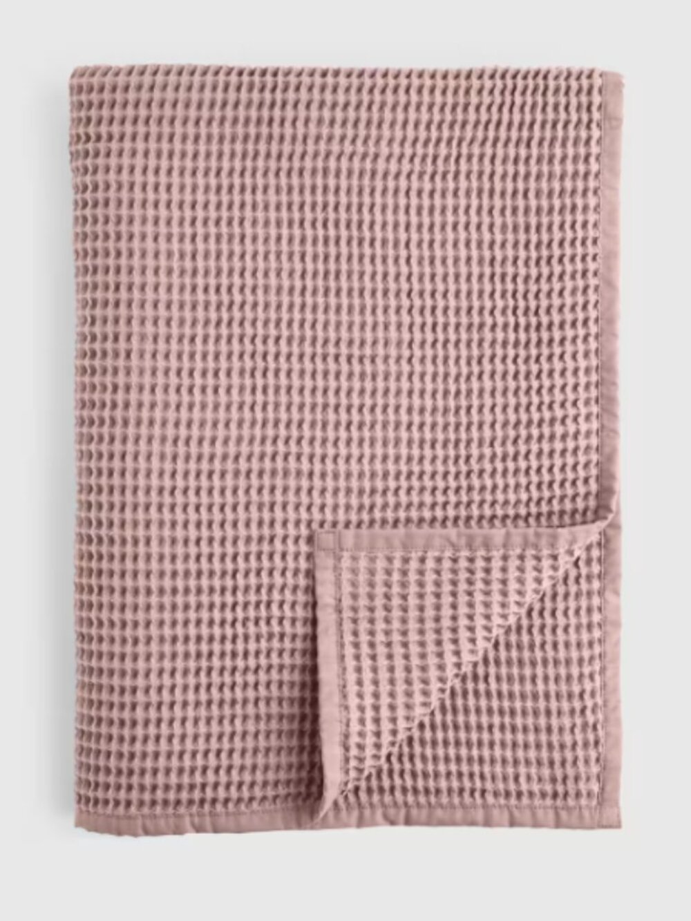 Quince Organic Waffle Bed Blanket Fig F/Q NEW